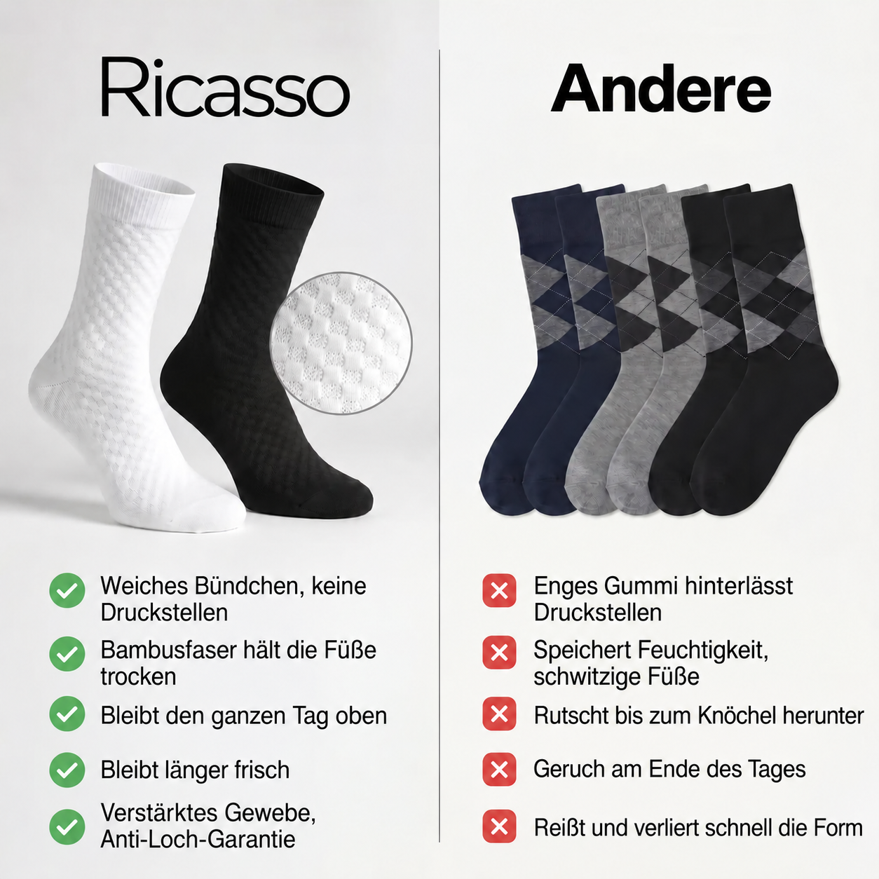 RICASSO BAMBUS SOCKEN PREMIUM